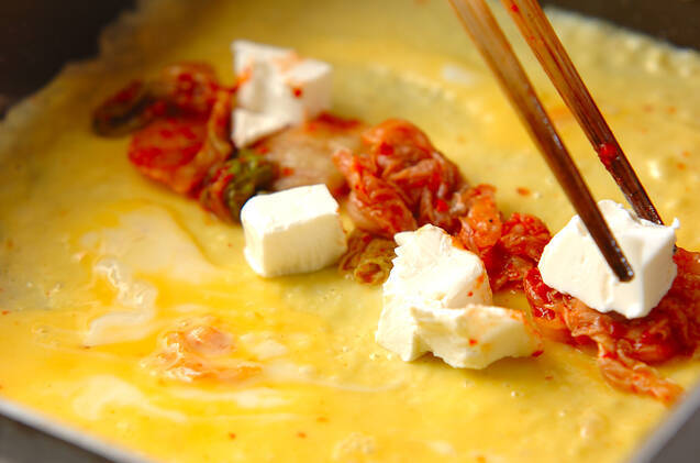 キムチーズ卵焼の作り方の手順3