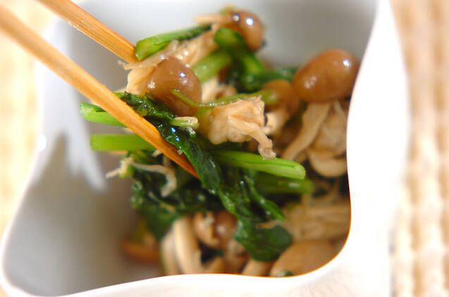 シメジと小松菜のジャコレモン和えの作り方の手順5