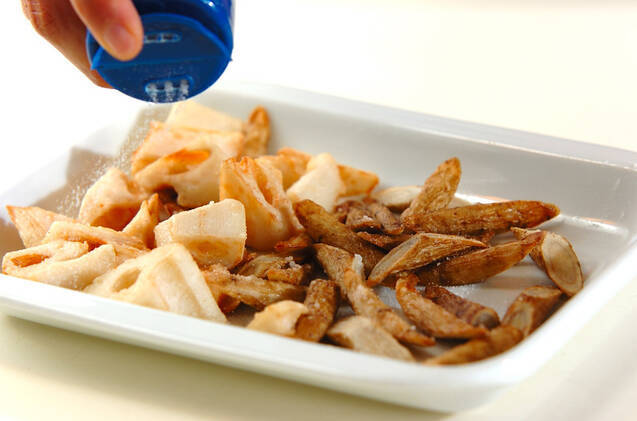 冷え予防・サバと根菜のニンニクショウガ漬け揚げの作り方の手順7
