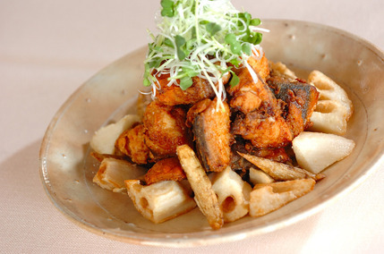 冷え予防・サバと根菜のニンニクショウガ漬け揚げ