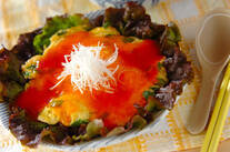 ホタテ入りふわふわ卵のチリソースあん