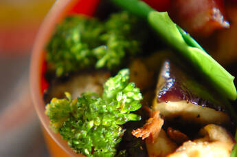 ナスとブロッコリーのアンチョビ炒め