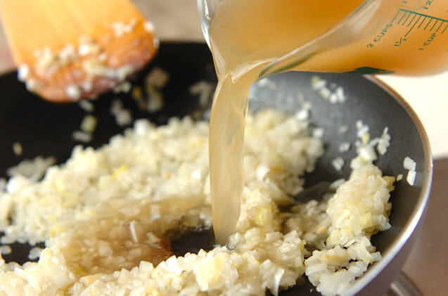 和風桜エビのリゾットの作り方の手順4