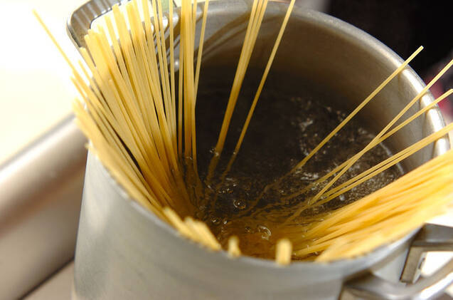 白ネギのガーリックパスタの作り方の手順5