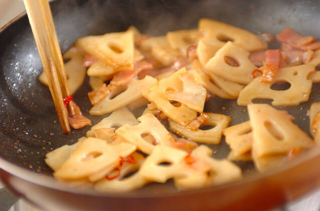 レンコンきんぴらの作り方の手順2