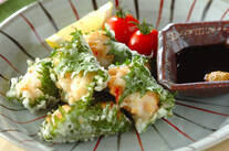 エビとホタテのサクサク大葉包み揚げ