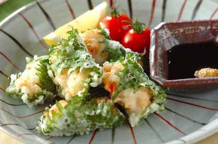 エビとホタテのサクサク大葉包み揚げ