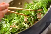 ゴボウと水菜のカレー炒めの作り方1