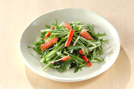 水菜とカニカマのサラダ