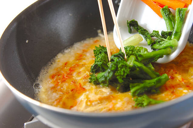 春野菜の卵とじ丼の作り方の手順6