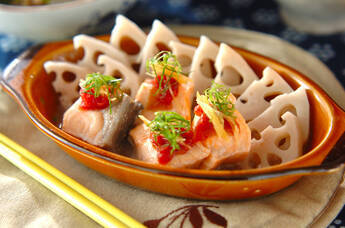 鮭とレンコンの和風蒸し