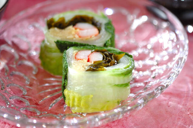 白菜のロール酢の物