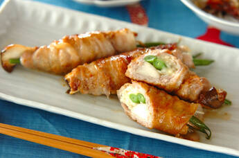 キノコの豚肉巻き