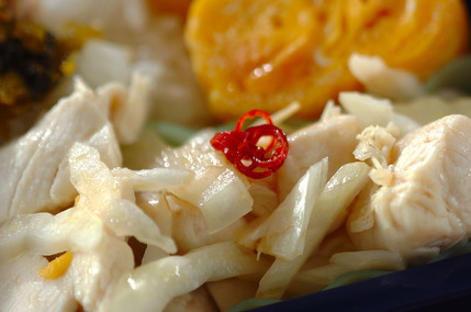 ささ身とセロリの甘酢和え