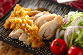 ゆで鶏のネギダレがけ