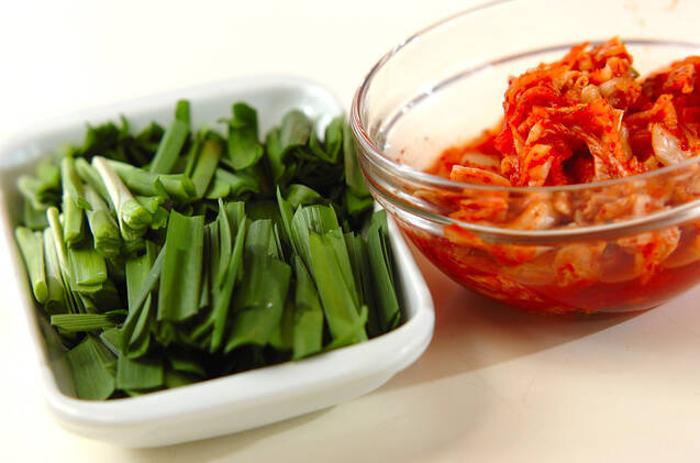 キムチーズチヂミの作り方の手順1