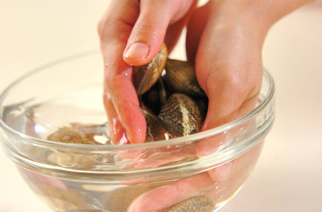 アサリとキムチのスープご飯の作り方の手順1