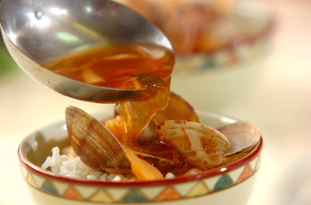 アサリとキムチのスープご飯の作り方の手順3