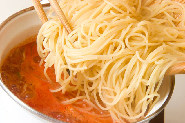 野菜たくさんスープパスタの作り方の手順5