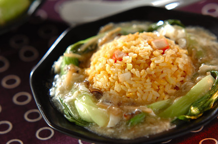 とろとろ卵のフカヒレあんかけチャーハン