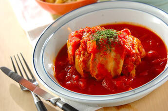 ベーコン巻きロールキャベツ