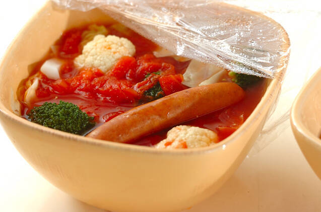 キャベツのトマトチーズスープの作り方の手順3