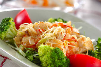 イカとエビのマヨ炒め