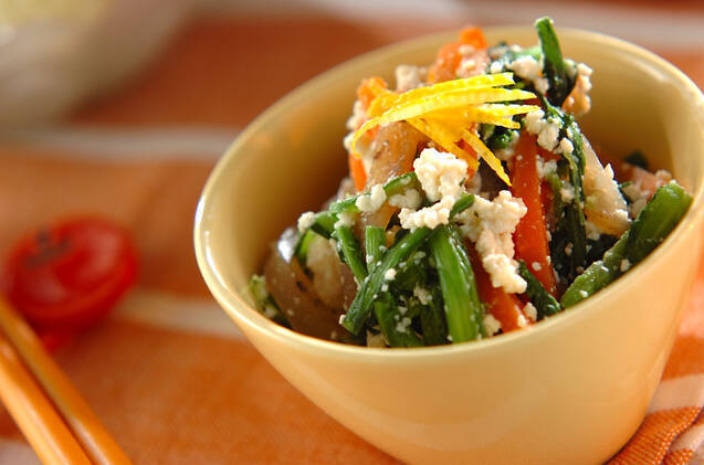 ユズ風味青菜の白和え