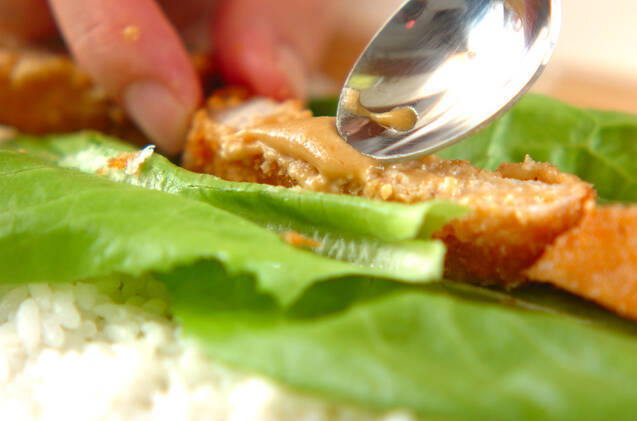 トンカツのり巻きの作り方の手順5