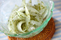 新玉ネギの青のり和え