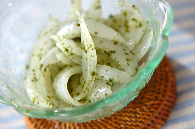 新玉ネギの青のり和え