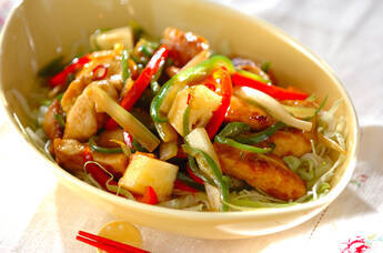 鶏むね肉のサッパリ炒め素麺