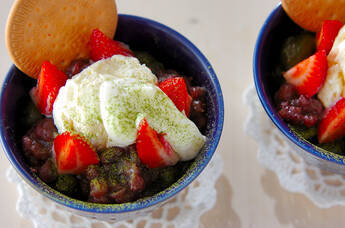 抹茶葛餅のパフェ