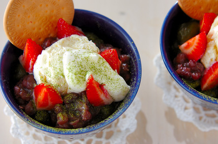 抹茶葛餅のパフェ