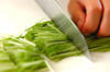 水菜とレンコンの和そばの作り方の手順1