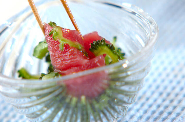 ゴーヤとマグロのナムル風の作り方の手順3