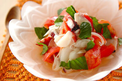 トマトとタコの洋風酢の物 副菜 のレシピ 作り方 E レシピ 料理のプロが作る簡単レシピ