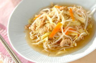 モヤシ炒めのあんかけ