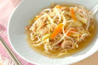 モヤシ炒めのあんかけ