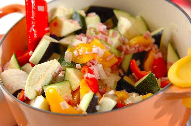 ラタトゥイユ＋ラタトゥイユの冷製パスタの作り方の手順3