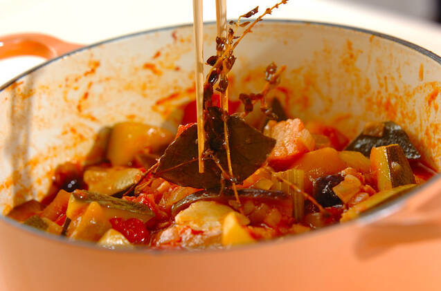 ラタトゥイユ＋ラタトゥイユの冷製パスタの作り方の手順4