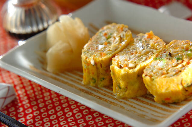 具だくさんの卵焼き