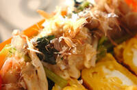 シューマイと小松菜のサッと煮