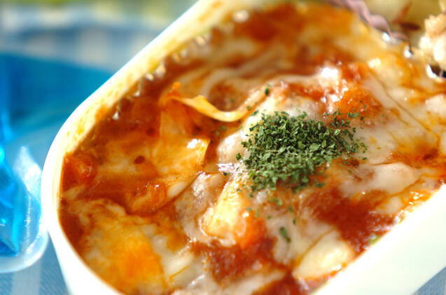 コロッケのミートソースグラタン