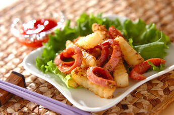 ポテトとソーセージのマスタード炒め