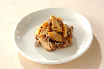 タケノコと牛肉の甘みそ炒め