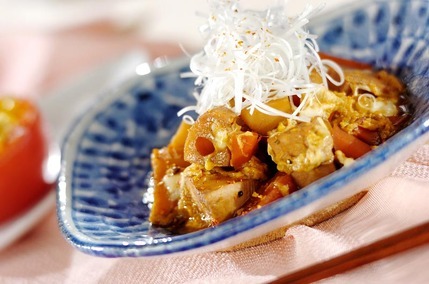 マグロ角煮の卵とじ