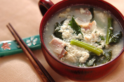 ホウレン草の豆乳スープ