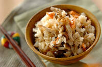 鮭とカブとシメジの炊き込みご飯