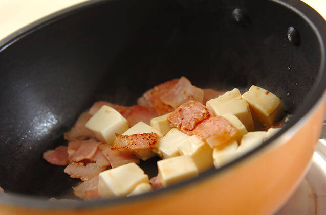 炒めベーコンと豆腐のサラダの作り方の手順6